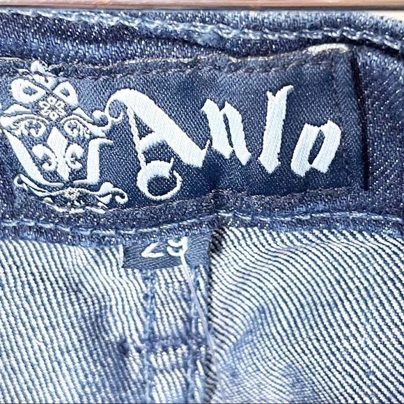Anlo Dark Wash Malta Mercer Denim Low Rise Flare Leg Jeans Size 29 NWT - Picture 6 of 8